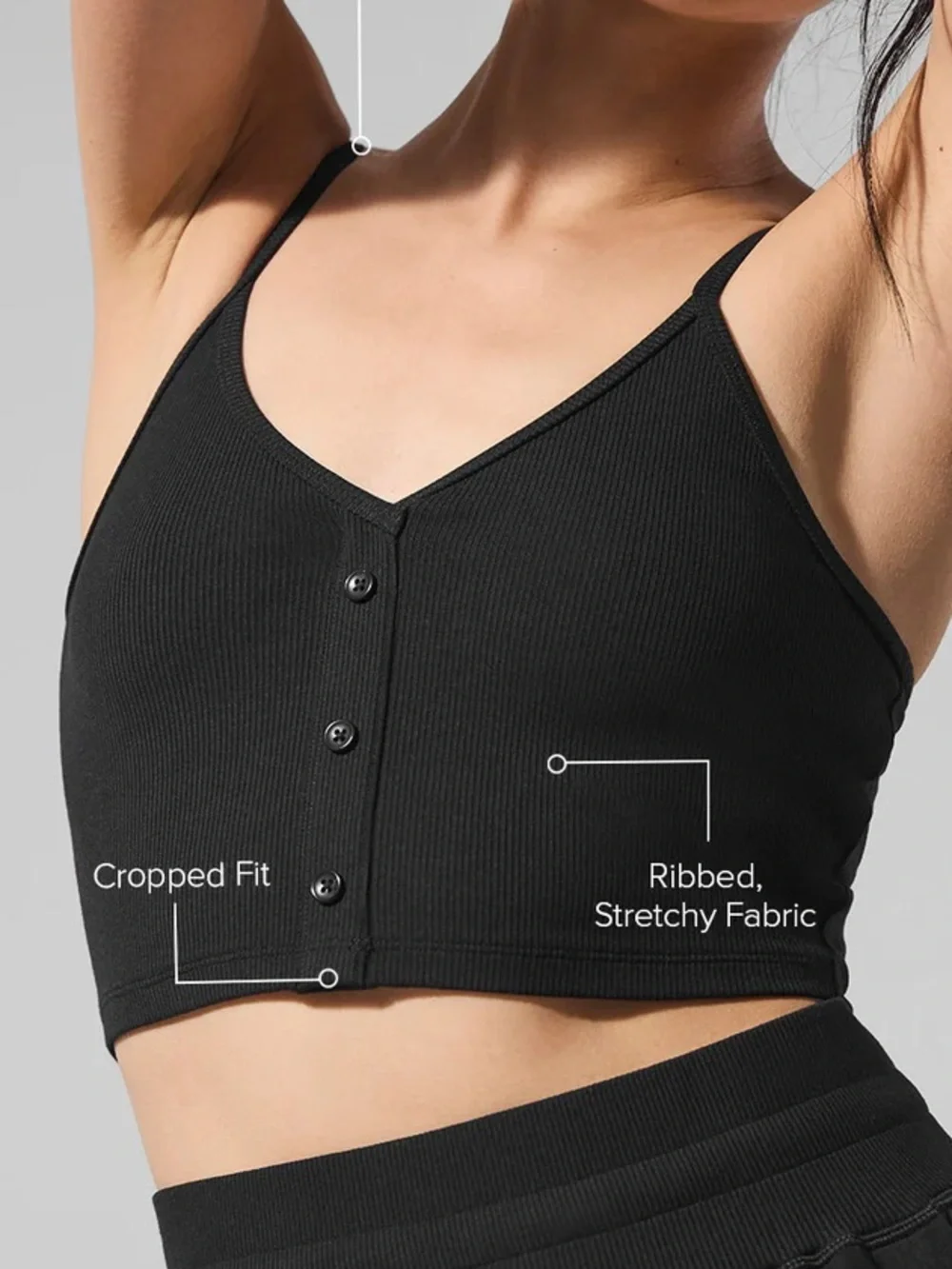 ALO Yoga Ribbed Delicate Lounge Tank- Black/ Size X-Small